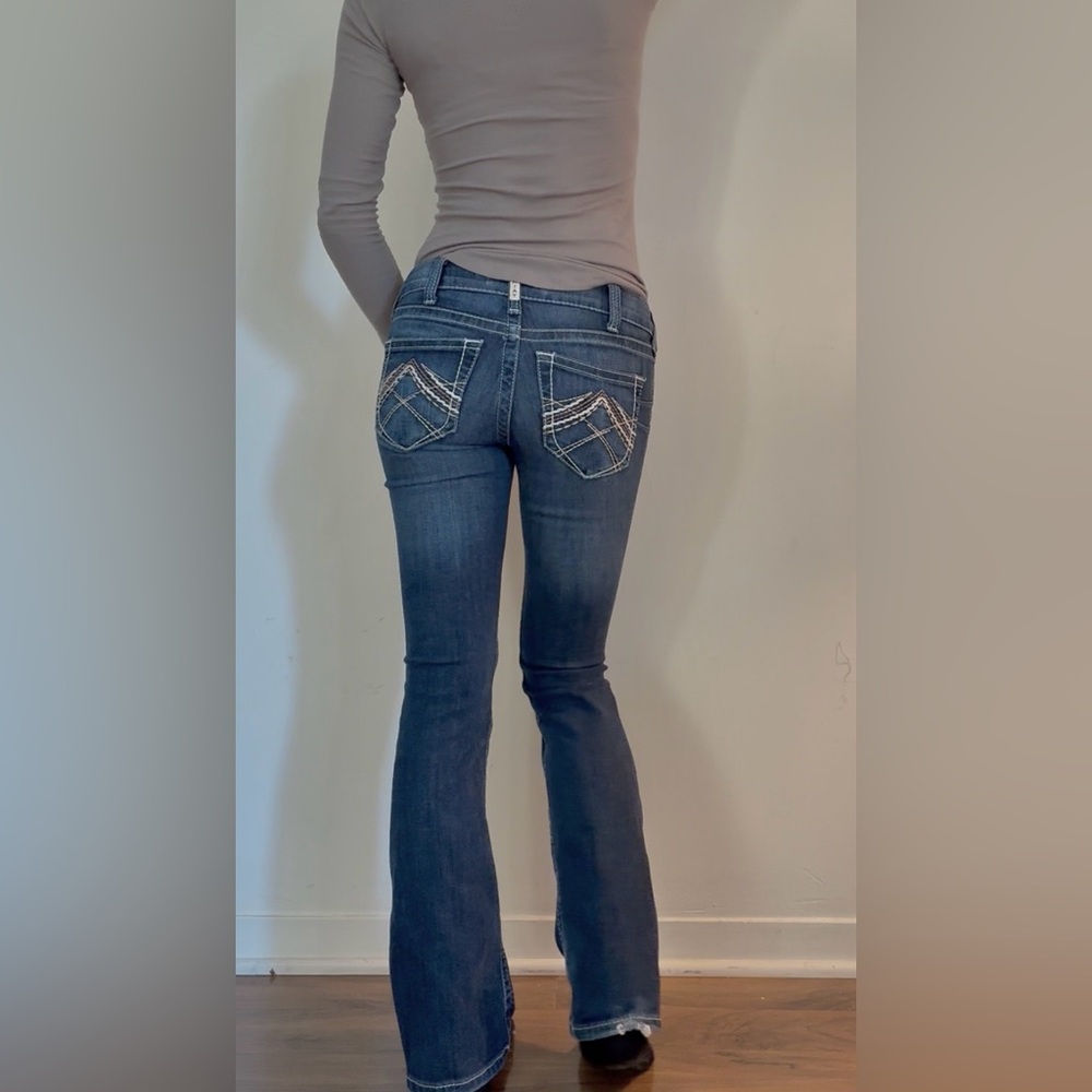 Ariat Low Rise Dark Blue Bootcut Flare Women's Jeans Y2K